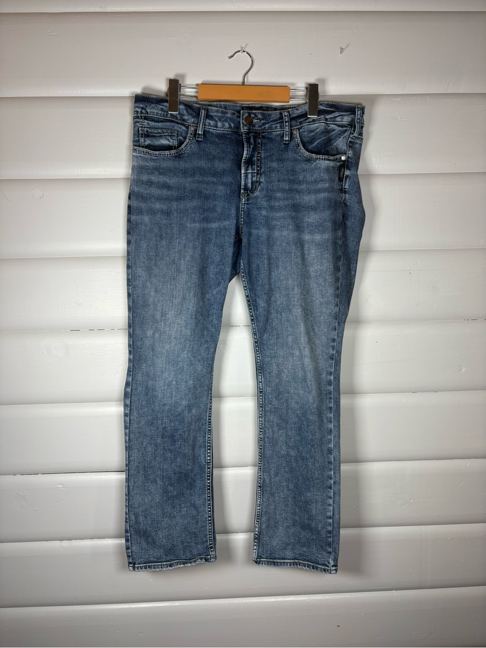 Silver Jeans Co. Suki Straight Embroidered Jeans Womens Size 16
